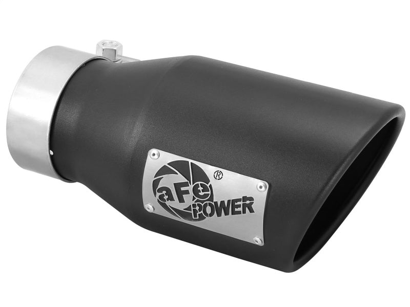 aFe Power Gas Exhaust Tip Black- 3 in In x 4.5 out X 9 in Long Bolt On (Black)